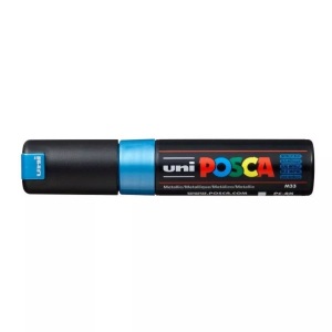uni-ball, UNI-BALL Posca Marker 8mm PC8KMET.BLUE MET Metal.blau, Keilsp.