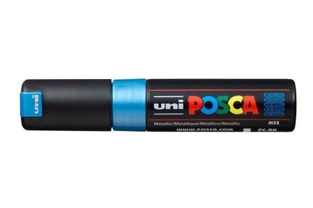 uni-ball, UNI-BALL Posca Marker 8mm PC8KMET.BLUE MET Metal.blau, Keilsp.