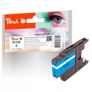 Peach, Peach Tintenpatrone cyan kompatibel zu Brother LC-1240 c, Peach B1240 C Druckerpatrone XL cy ersetzt Brother LC-1240C für z.B. Brother DCPJ 725 DW, Brother DCPJ 525 W, Brother MFCJ 430 W, Brother DCPJ 925 DW