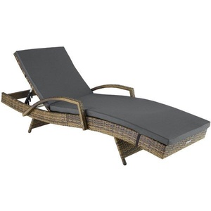 TecTake, Rattan Sonnenliege Océane Rattan Sonnenliege Océane, Tectake - Aluminium Rattan Sonnenliege Océane, One Size, Beige