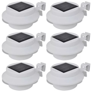 Diverse Hardware, 6x Aussenlampe Sonnenlichtset Zaunlicht Dachrinne-Licht weiss, vidaXL 6x Außenlampe Sonnenlichtset Zaunlicht Dachrinne-Licht weiß
