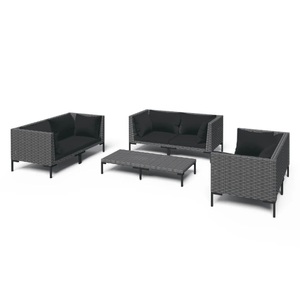 vidaXL, vidaXL 7-tlg. Garten-Lounge-Set mit Kissen Poly Rattan Dunkelgrau