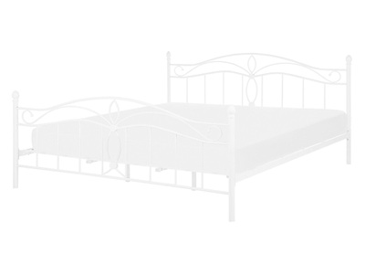 Beliani, Bett mit Lattenrost aus Metall Retro ANTLIA Bett mit Lattenrost aus Metall Retro ANTLIA, Beliani - Bett mit Lattenrost aus Stahl Modern ANTLIA, 140x200 cm, Weiss Bunt