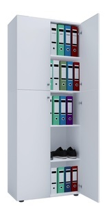 MID.YOU, MID.YOU Aktenschrank in weiß 70/182/37 cm , 'Lona' _ Weiss , Holzwerkstoff , 4 Fächer , 70x182x37 cm , melaminharzbeschichtet,Nachbildung , 000657007621, VCM - Büroschrank mit 5 Fächern | moderner Aktenschrank Drehtüren Maße ca. B. 70 x H. 184 T. 40 cm ? Lona 5-Fach, One Size, Weiss
