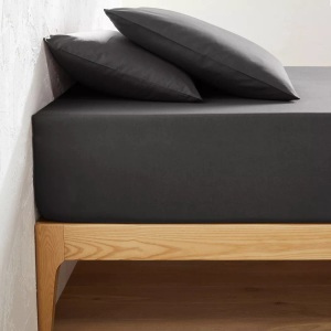 LA REDOUTE INTERIEURS, Einfarbiges Fixleintuch Scenario aus Baumwolle Einfarbiges Fixleintuch Scenario aus Baumwolle, La Redoute Intérieurs - Einfarbiges Fixleintuch Scenario aus Baumwolle, 90x200 cm, Schwarz