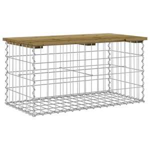 vidaXL, vidaXL Gartenbank aus Gabionen 83x44x42 cm Kiefernholz Imprägniert