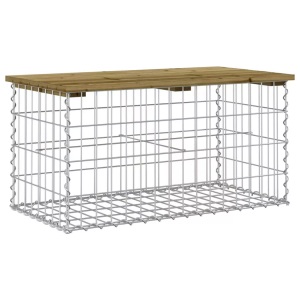 vidaXL, vidaXL Gartenbank aus Gabionen 83x44x42 cm Kiefernholz Imprägniert