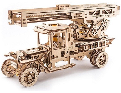 Ugears, Ugears - Konstruktionsspiel 3D Camion Pompier - 537 Teile - Beige, Feuerwehr-Drehleiter (537Teile)