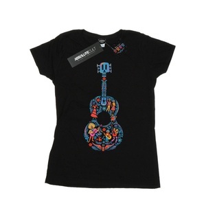 Disney, Coco Guitar Pattern Tshirt Damen Schwarz XXL