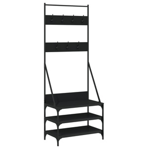 vidaXL, vidaXL Kleiderständer mit Schuhablage Schwarz 70x40x184 cm, vidaXL Kleiderständer mit Schuhablage Schwarz 70x40x184 cm