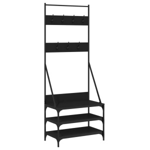 vidaXL, vidaXL Kleiderständer mit Schuhablage Schwarz 70x40x184 cm, vidaXL Kleiderständer mit Schuhablage Schwarz 70x40x184 cm