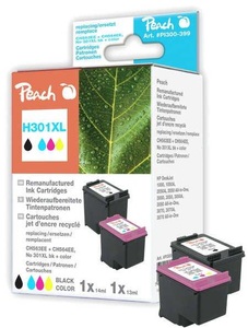 Peach, Peach Spar Pack Druckköpfe kompatibel zu HP No. 301XL, CH563EE, CH564EE, Tinte schwarz + color PI300-399