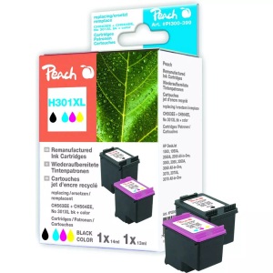 Peach, Peach Spar Pack Druckköpfe kompatibel zu HP No. 301XL, CH563EE, CH564EE, Tinte schwarz + color PI300-399