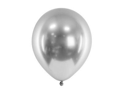 PartyDeco, Partydeco Luftballon Glossy Silber, Ø 30 cm, 10 Stück, Partydeco Luftballon Glossy Silber, Ø 30 cm, 10 Stück
