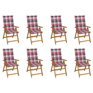 vidaXL, vidaXL Klappbare Gartenstühle mit Kissen 8 Stk. Massivholz Akazie, vidaXL Klappbare Gartenstühle mit Kissen 8 Stk. Massivholz Akazie