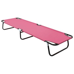 vidaXL, vidaXL Klappbare Sonnenliege Stahl Rosa, vidaXL Klappliege Stahl Rosa
