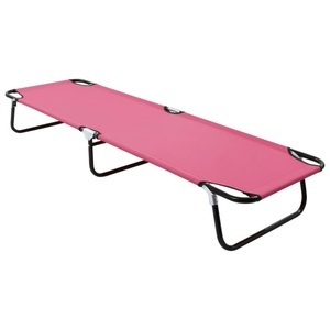 vidaXL, vidaXL Klappbare Sonnenliege Stahl Rosa