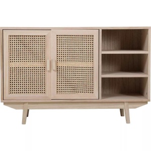 mutoni casual, Sideboard Rattangeflecht 100x36x65 natur, SalesFever Sideboard, kommode mit Türfronten aus Rattangeflecht, Wiener Geflecht