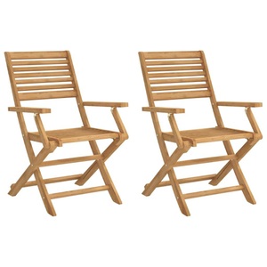 vidaXL, vidaXL Gartenstühle 2 Stk. Klappbar 54,5x61,5x86,5cm Massivholz Akazie
