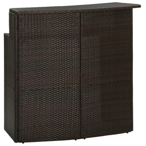 vidaXL, vidaXL Garten-Bartisch Braun 120x55x110 cm Poly Rattan, vidaXL Garten-Bartisch Braun 120x55x110 cm Poly Rattan