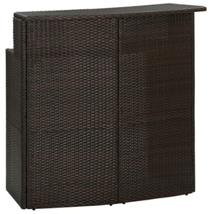 vidaXL, vidaXL Garten-Bartisch Braun 120x55x110 cm Poly Rattan