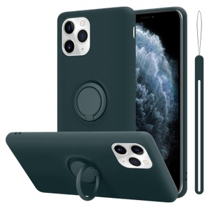 Cadorabo, Hülle für Apple iPhone 11 PRO TPU Silikon mit Ring Liquid, Cadorabo - Hülle für Apple iPhone 11 PRO TPU Silikon mit Ring Liquid, Grün