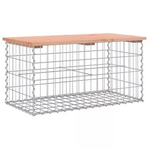 vidaXL, vidaXL Gartenbank aus Gabionen 83x44x42 cm Massivholz Douglasie, vidaXL Gartenbank aus Gabionen 83x44x42 cm Massivholz Douglasie