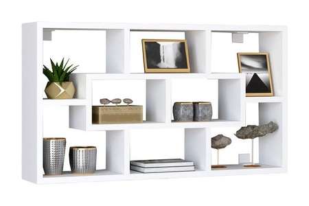 VCM, Holz Wandregal Hängeregal Regal Bücherregal Wandboard Deko Board Opila Holz Wandregal Hängeregal Regal Bücherregal Wandboard Deko Board Opila, VCM - Holzregal hängend | platzsparendes Regal Maße: H. 48 x B. 85 T. 16 cm Elegantes Aufbewahrungsregal Bücherregal Wandboard -, 85cm, Weiss