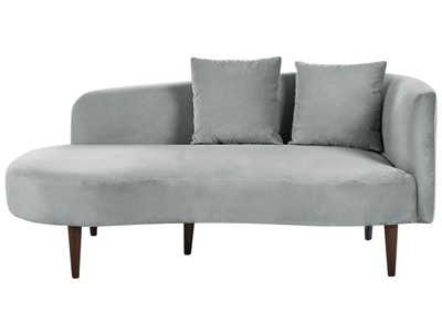 Beliani, Chaiselongue aus Samtstoff Glamourös CHAUMONT Chaiselongue aus Samtstoff Glamourös CHAUMONT, Beliani - Rechtsseitige Chaiselounge aus Samtstoff Glamourös CHAUMONT, One Size, Rauch
