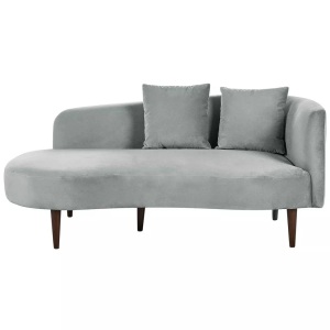Beliani, Chaiselongue aus Samtstoff Glamourös CHAUMONT Chaiselongue aus Samtstoff Glamourös CHAUMONT, Beliani - Rechtsseitige Chaiselounge aus Samtstoff Glamourös CHAUMONT, One Size, Rauch