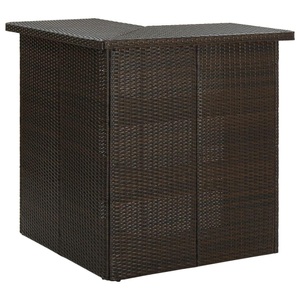 vidaXL, vidaXL Eck-Bartisch Braun 100x50x105 cm Poly Rattan, vidaXL Eck-Bartisch Braun 100x50x105 cm Poly Rattan