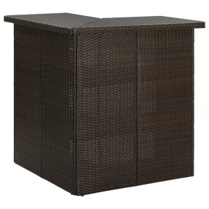 vidaXL, vidaXL Eck-Bartisch Braun 100x50x105 cm Poly Rattan, vidaXL Eck-Bartisch Braun 100x50x105 cm Poly Rattan