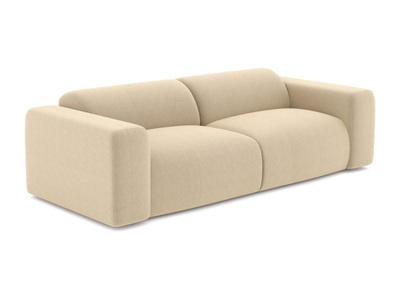 Vente-unique, Sofa 3-sitzer - Strukturstoff - Beige - Pogni Unisex Beige ONE SIZE
