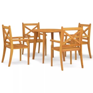 vidaXL, vidaXL 5-tlg. Garten-Essgruppe Massivholz Akazie, vidaXL 5-tlg. Garten-Essgruppe Massivholz Akazie