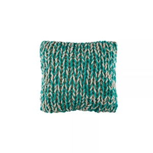 KAS, Kas - Kissenbezug Splice - 48 x 48 cm - Türkis und Beige, Kas Zierkissenbezug Splice
