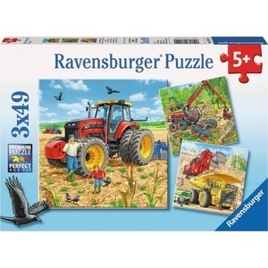 undefined, Ravensburger Große Maschinen Puzzle 3x49 teilig 08012, Puzzle GROssE MASCHINEN 3x49-teilig