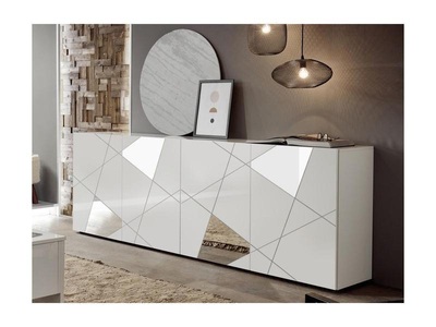 LC, LC Sideboard »Vittoria Sideboard«, Breite 241 cm, Front mit Siebdruck und Spiegelfront, INOSIGN Sideboard »Vittoria, Breite 241 cm, 4 Türen«, Fronten mit Siebdruck und Spiegelfront