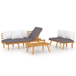 vidaXL, vidaXL 3-tlg. Garten-Lounge-Set mit Kissen Massivholz Akazie