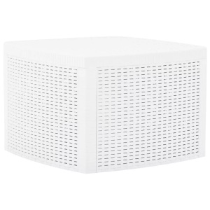 vidaXL, vidaXL Beistelltisch Weiß 54×54×36,5 cm Kunststoff, vidaXL Beistelltisch Weiß 54×54×36,5 cm Kunststoff