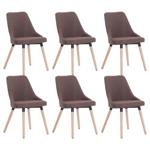 vidaXL, vidaXL Esszimmerstühle 6 Stk. Braun Stoff, 