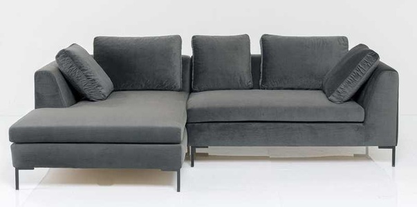 Kare Design, Ecksofa Gianni Small Velvet Grau Links, Ecksofa Gianni Small Velvet Grau Links