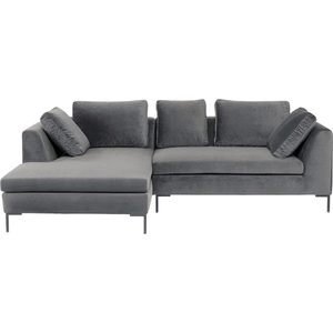 Kare Design, Ecksofa Gianni Small Velvet Grau Links, Ecksofa Gianni Small Velvet Grau Links