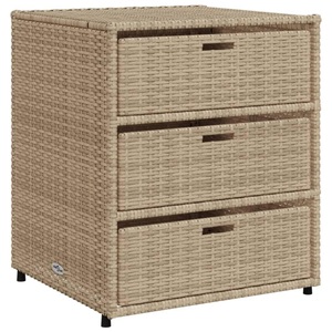 vidaXL, vidaXL Gartenschrank Beige 55x59x69 cm Poly Rattan