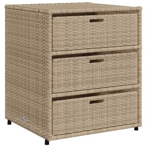 vidaXL, vidaXL Gartenschrank Beige 55x59x69 cm Poly Rattan, vidaXL Gartenschrank Beige 55x59x69 cm Poly Rattan