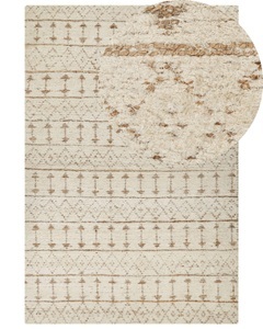 Beliani, Teppich aus Baumwolle Modern SANAO Teppich aus Baumwolle Modern SANAO, Beliani - Teppich aus Baumwolle Boho SANAO, 200 cm, Perle