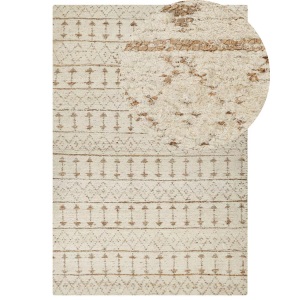 Beliani, Teppich aus Baumwolle Modern SANAO Teppich aus Baumwolle Modern SANAO, Beliani - Teppich aus Baumwolle Boho SANAO, 200 cm, Perle