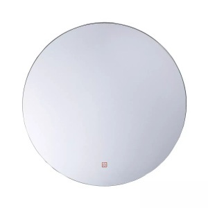 Beliani, Beliani Badspiegel mit LED-Beleuchtung rund ø 60 cm CALLAC, Beliani - LED-Badezimmer-Spiegel aus Glas Minimalistisch CALLAC, One Size, Antikes Silber