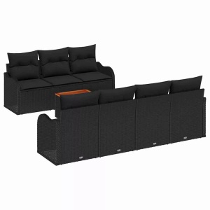 vidaXL, VidaXL - Garten-sofa poly-rattan, One Size, Schwarz