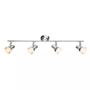 Globo, GLOBO ALASKA LED Strahler Chrom, Kunststoff chrom, Glaskristalle klar, beweglich, LxH:, LED Strahler Chrom 4xLED