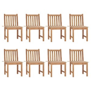 vidaXL, vidaXL Gartenstühle 8 Stk. mit Kissen Massivholz Teak, vidaXL Gartenstühle 8 Stk. mit Kissen Massivholz Teak
